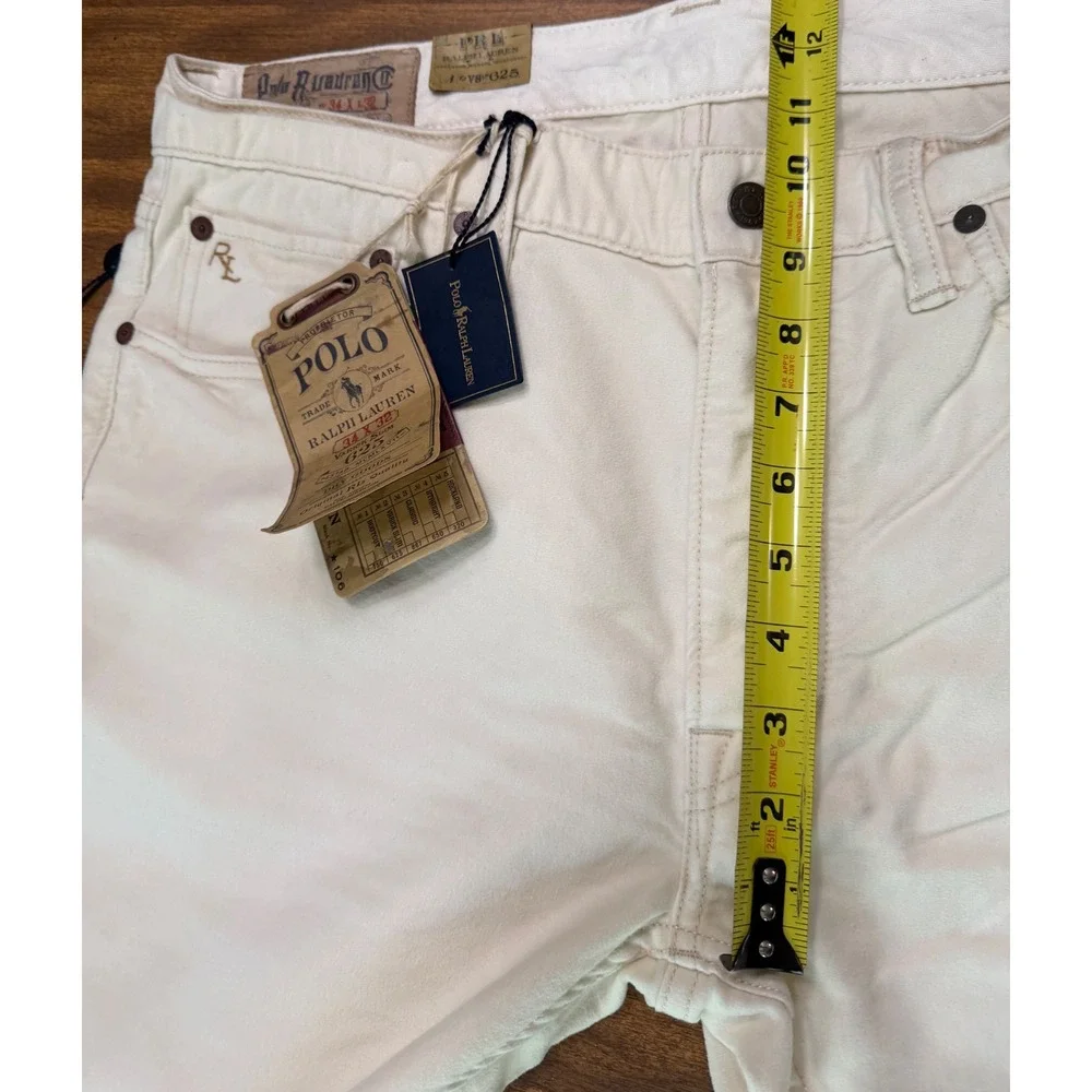 NWT Polo Ralph Lauren Varick Slim 625 Jeans Men's 34x32 Classic Soft White